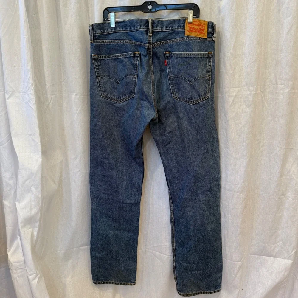 Levi Strauss 505 Mens Blue Wash Denim Jeans Regular Fit Straight Leg‎ W36 L34